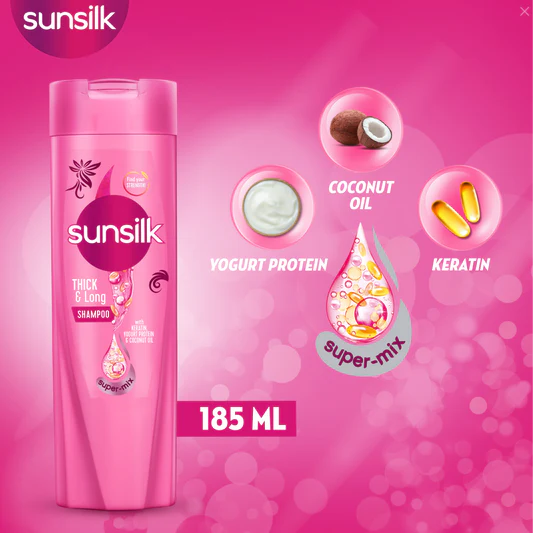 SUNSILK THICK AND LONG SHAMPOO 185ML