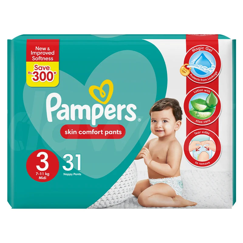 PAMPERS PANTS JUMBO PACK SIZE 3 (31`S)