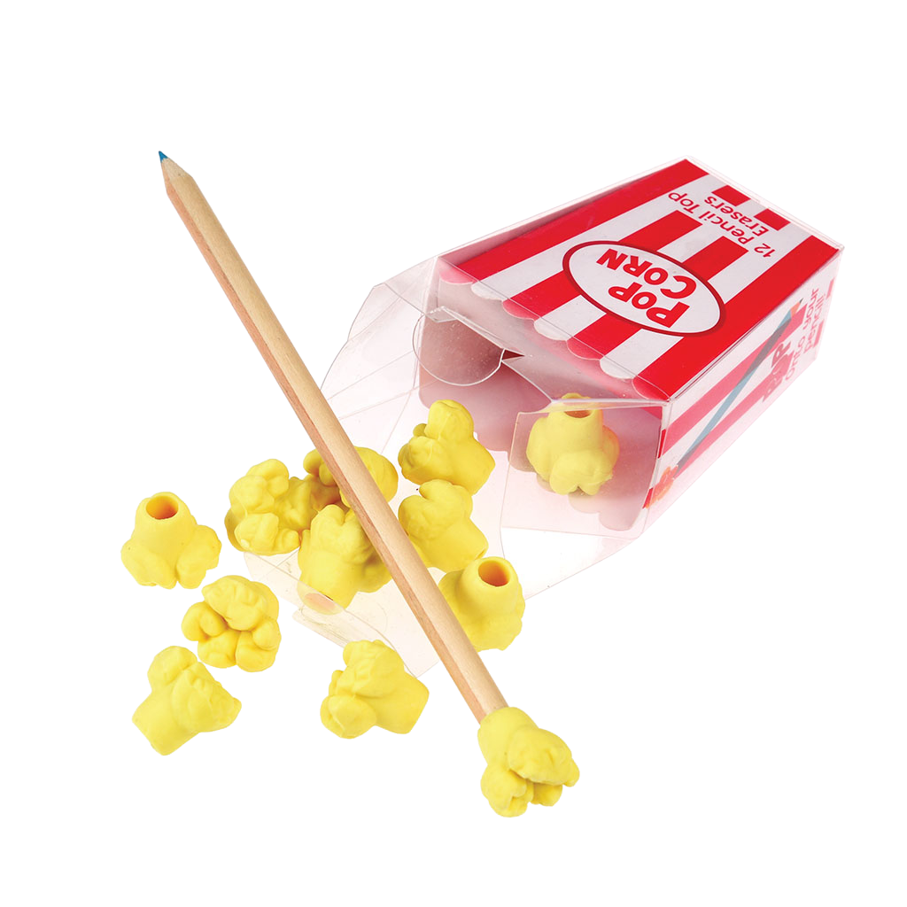 XIAOMILI FUNNY POPCORN PENCIL TOP ERASER